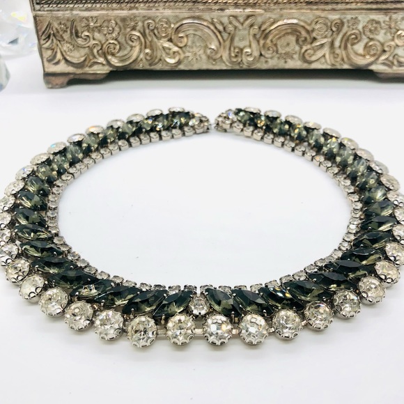 STUNNER! Vintage Crystal Rhinestone Collar Choker Necklace - Picture 11 of 17
